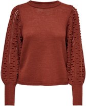 Jacqueline de Yong Trui Jdyclara L/s Pullover Knt 15241371 Brandy Brown Dames Maat - XS