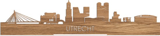 Standing Skyline Utrecht Eikenhout - 60 cm - Woondecoratie design - Decoratie om neer te zetten en om op te hangen - Meer steden beschikbaar - Cadeau voor hem - Cadeau voor haar - Jubileum - Verjaardag - Housewarming - Interieur - WoodWideCities