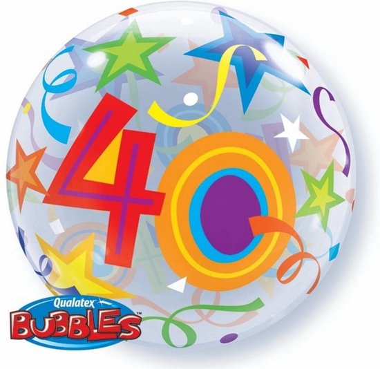 Qualatex - Folieballon - Bubbles - 40 Jaar - Zonder vulling - 56cm