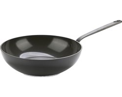 GreenPan Craft Aluminium Wokpan zonder deksel Ø28cm – 3.6L - PFAS-vrij – Zwart – Inductie- en Vaatwassergeschikt – Ovenbestendig tot 220° - Gehard Aluminium – RVS Handgrepen – Groter bakoppervlak
