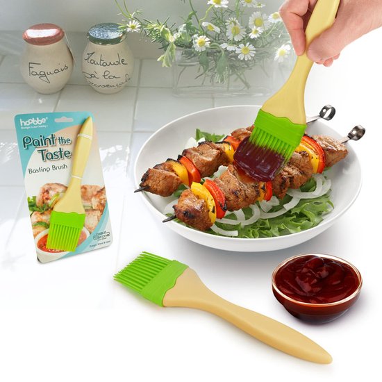 Binhai Siliconen penseel, grillkwast, keuken, siliconen, bakkwast & BBQ bakkwast, variërend lichte kleur - beste keukengadget (oliekwast, 4 stuks