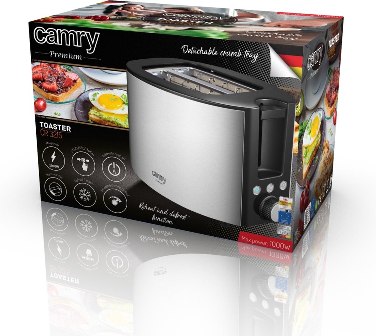 Broodrooster 750W - RVS CR 3215 Camry