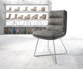 Gestoffeerde-stoel Abelia-Flex X-frame roestvrij staal grijs vintage