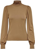Only T-shirt Onlelva L/s Smock Top Jrs 15228249 Toasted Coconut Dames Maat - S