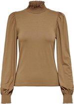 Only T-shirt Onlelva L/s Smock Top Jrs 15228249 Toasted Coconut Dames Maat - L