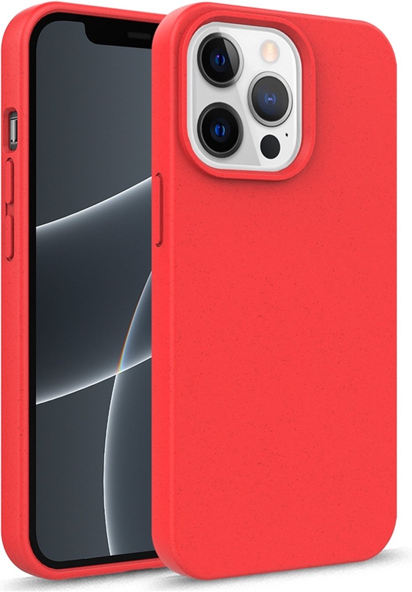 iPhone 13 Pro Max Eco Hoesje - Flexibel Telefoonhoesje Bio Degradable - Mobiq Flexibel Eco Hoesje rood - Geschikt voor iPhone 13 Pro Max