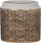 Kolibri Home | Grey Edge bloempot - Gouden keramieken sierpot Ø9cm