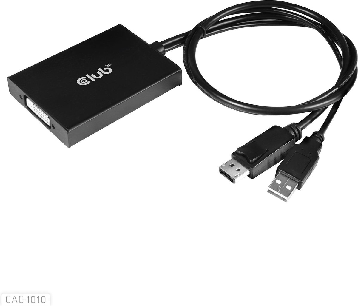 CLUB3D cac-1010 Displayport/usb DVI-I Daul link Zwart, Wit