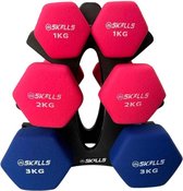 Dumbbell set met houder - 1KG, 2KG en 3KG - fitness - gewichten