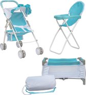 Bol.com Teamson Kids 3-in-1 Kinderkamer Voor Babypoppen - Poppenwagen Kinderstoeltje & Babybox - Accessoires Voor Poppen - Kinde... aanbieding