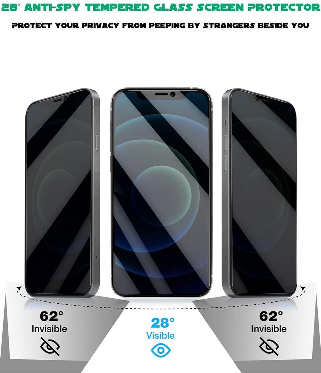 Screenprotector Geschikt voor 13 Pro Max Privacy Screenprotector - Screenprotector Geschikt voor 13 Pro Max Privacy Screenprotector - 2x Privacy Screenprotector Geschikt voor 13 Pro Max - Privacy Glass Screenprotector Geschikt voor 13 Pro