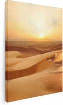 Artaza Canvas Schilderij Woestijn bij Zonsondergang in de Sahara - 60x80 - Foto Op Canvas - Canvas Print