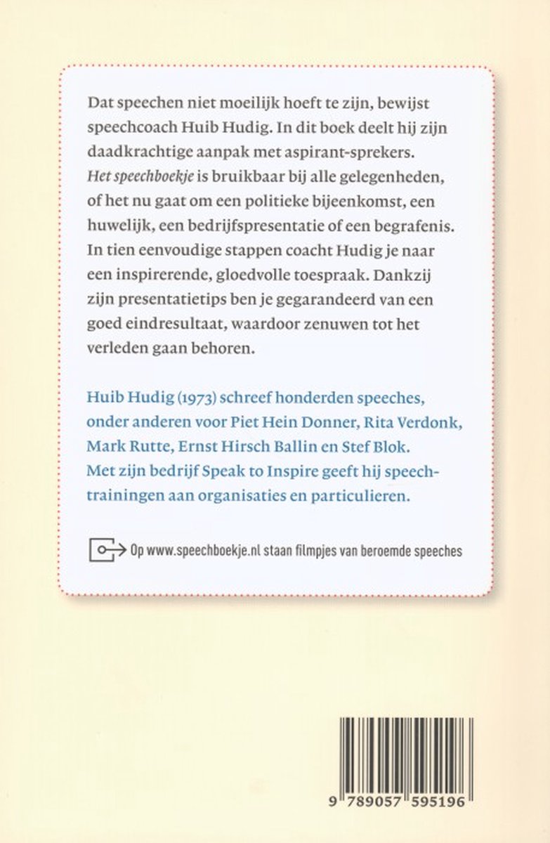 Het speechboekje - back cover