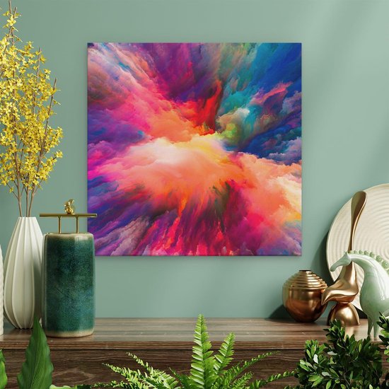 Artaza - Peinture sur toile - Peinture d'art abstrait des couleurs - 40x40 - Klein - Tableau sur toile - Impression sur toile