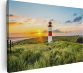 Artaza - Peinture sur toile - Phare avec lever de soleil sur une île - 120 x 80 - Groot - Photo sur toile - Impression sur toile