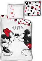 dekbedovertrek Mickey & Minnie 240 x 220 cm Co/textiel
