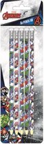 potloden Avengers HB hout wit/blauw 5 stuks