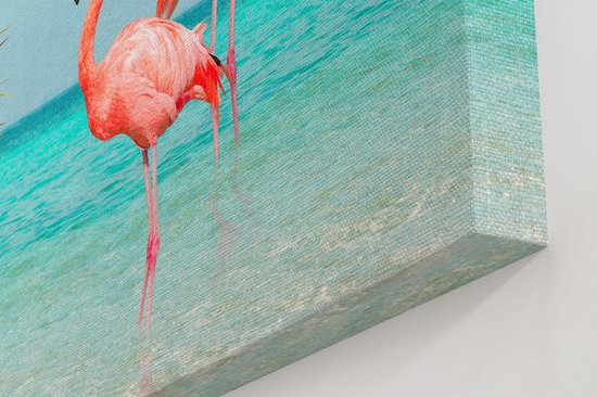 Artaza Toile Peinture Deux Flamants Roses dans l' Water - 30x20 - Klein - Photo sur Toile - Impression sur Toile