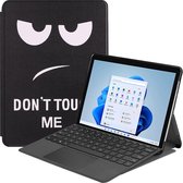 Case2go - Tablet Hoes geschikt voor Microsoft Surface Pro 8 - Tri-Fold Book Case - Don't Touch Me