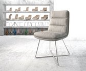 Gestoffeerde-stoel Abelia-Flex X-frame roestvrij staal stripes lichtgrijs