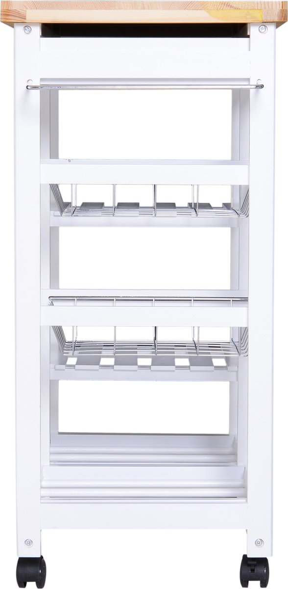 HOMCOM Keukentrolley Serveerwagen Trolley Side trolley Keukentrolley ...