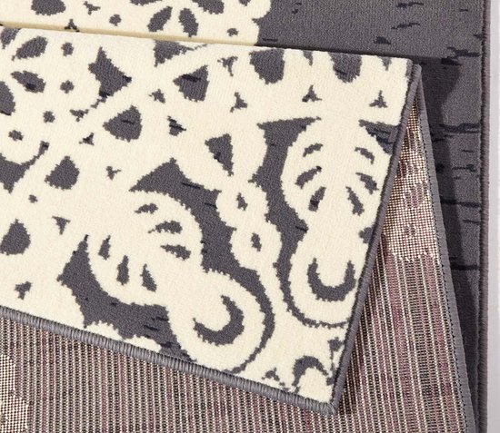 Tapis moderne Dentelle - gris / crème 80x150 cm
