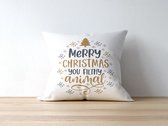 Sierkussen - Kerst Kussen Met Tekst: Merry Christmas You Filthy Animal | Kerst Decoratie | Kerst Versiering | Grappige Cadeaus | Geschenk | Sierkussen