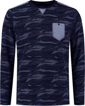 Gabbiano T-shirt T Shirt Met Lange Mouwen En Army Print 152570 Navy 301 Mannen Maat - M