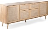 Cosy Scandinavian - Dressoir - 4 deuren - 2 lades - MDF met melamine - linnen structuur deco