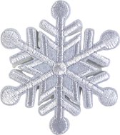 Sneeuw IJskristal Sneeuwvlok Strijk Embleem Patch 6.3 cm / 6.3 cm / Wit