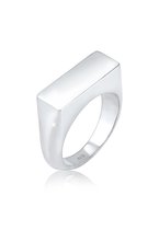Elli Dames Ring Dames Basic Geo Signet Ring Matte Blogger Trend in 925 Sterling Zilver