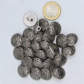 100 Oude zilveren metalen knoop 18mm Vintage blazerknopen Varen Plant stijl Italiaanse kwaliteit