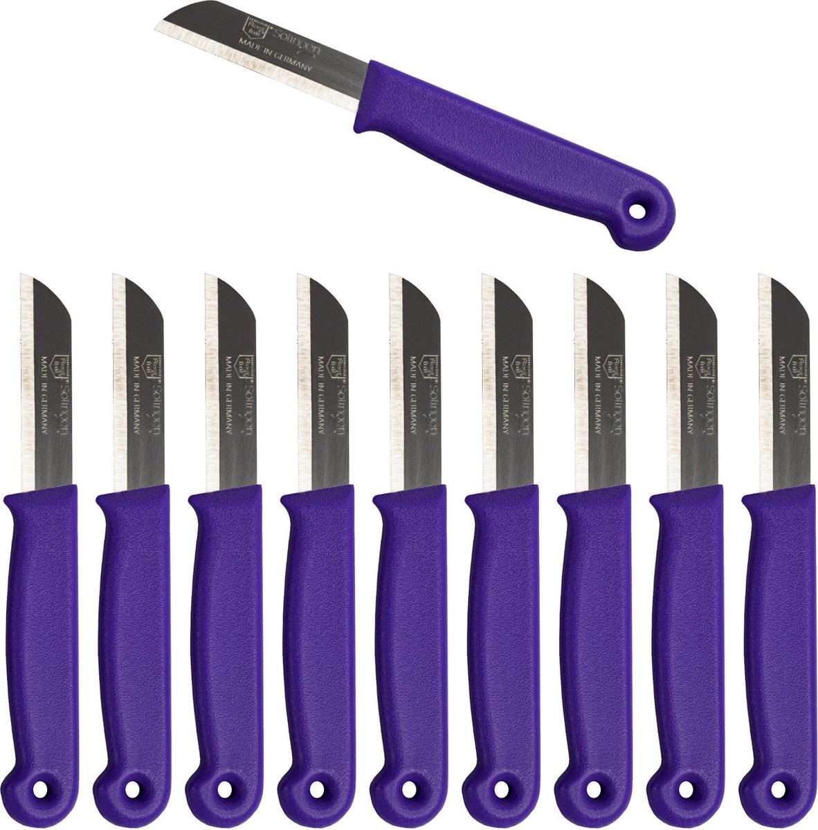 Solingen Schilmesje Duits - Paars - RVS 16 cm. met beschermhoes - 10 stuks