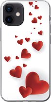 Geschikt voor iPhone 12 hoesje - Een illustratie van een pad van hartjes - Siliconen Telefoonhoesje