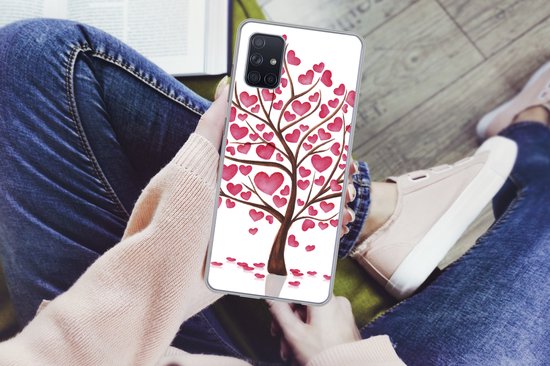 Coque Samsung Galaxy A71 - un arbre avec des coeurs - Siliconen