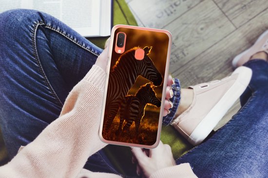 Coque Samsung Galaxy A20e - Zebra - Soleil - Poulain - Coque de téléphone en Siliconen