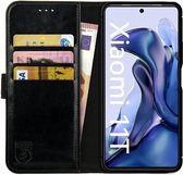 Rosso Element Book Case Wallet Hoesje Geschikt voor Xiaomi 11T / 11T Pro | Portemonnee | 3 Pasjes | Magneetsluiting | Stand Functie | Zwart