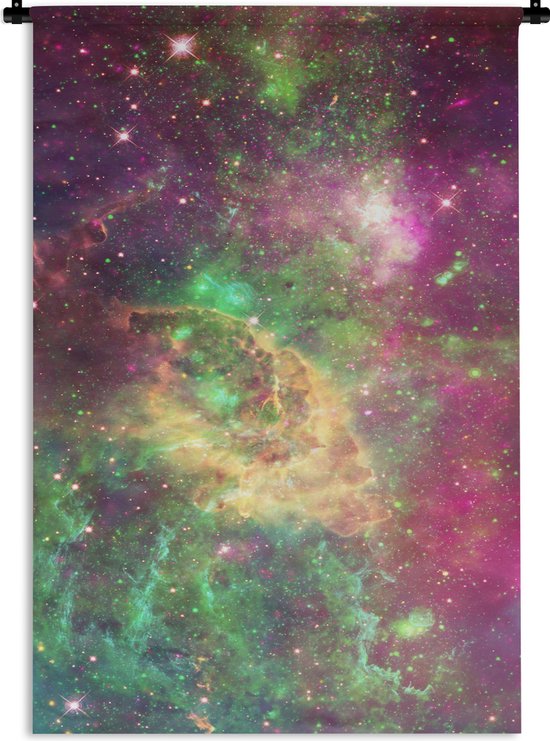 Tapisserie - Tapisserie - Vert - Espace - Etoiles - 90x135 cm - Tapisserie