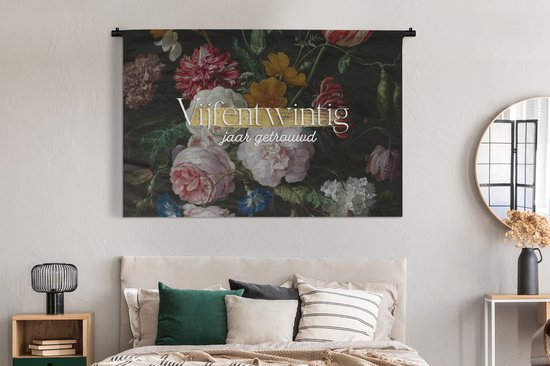 Tapisserie - Mariage - 25 ans de mariage - Bloem - 180x120 cm - Tapisserie