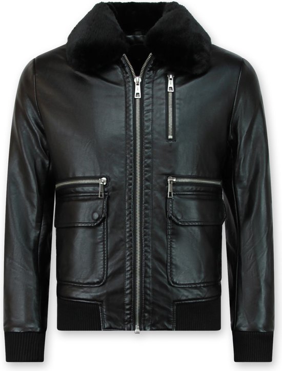 Warren Webber veste pilote en similicuir homme - veste noire / veste d'hiver homme veste homme taille XS