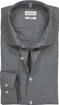 Seidensticker shaped fit overhemd - donkerblauw met wit geruit - Strijkvrij - Boordmaat: 44