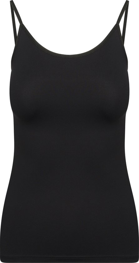 Pure Color dames spaghetti top (1-pack) - hemdje met smalle verstelbare bandjes - zwart -  Maat: