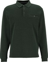 CASA MODA comfort fit polo lange mouw - stretch - donkergroen melange -  Maat: 3XL