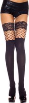 Visnet Kousen Met Kanten Top - Zwart - Sexy Lingerie & Kleding - Beenmode