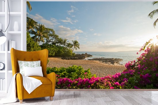 Papier peint Papier peint photo en vinyle - Plage sur la côte largeur 420 cm x hauteur 280 cm - Tirage photo sur papier peint (disponible en 7 tailles)