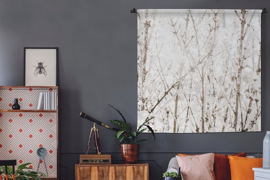 Tapisserie - Tapisserie - Hiver - Branches - Glace - 150x150 cm - Tapisserie