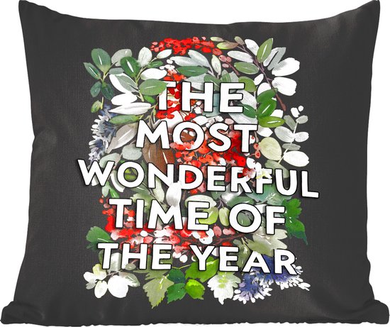 Sierkussens - Kussentjes Woonkamer - 60x60 cm - Kerst - Quote - Planten - Kerstversiering - Kerstdecoratie voor binnen - Woonkamer