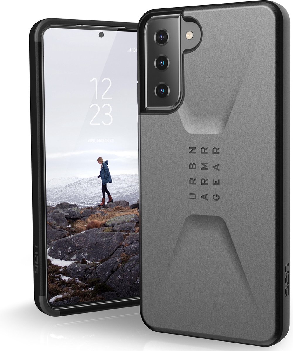 Urban Armor Gear Civilian Samsung Galaxy S21 Plus Hoesje Zilver