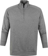 Profuomo - Sweater Half Zip Grijs - XL - Slim-fit