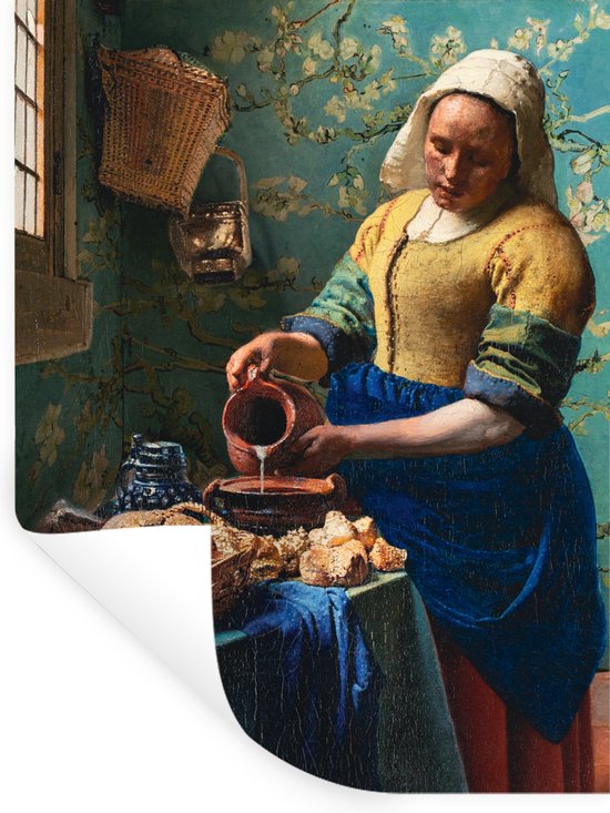 Muurstickers - Van Gogh - Vermeer - Melkmeisje - 60x80 cm - Plakfolie |  bol.com